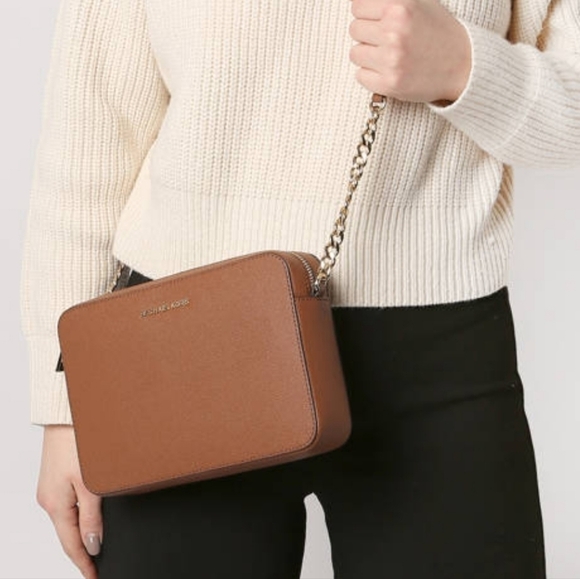 Michael Kors Handbags - Michael Kors Tan Mini Jetset Crossbody Bag